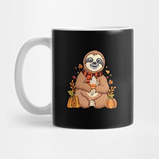 Sloth holding pumpkin spice happy Fall Yall autumn sloth Mug